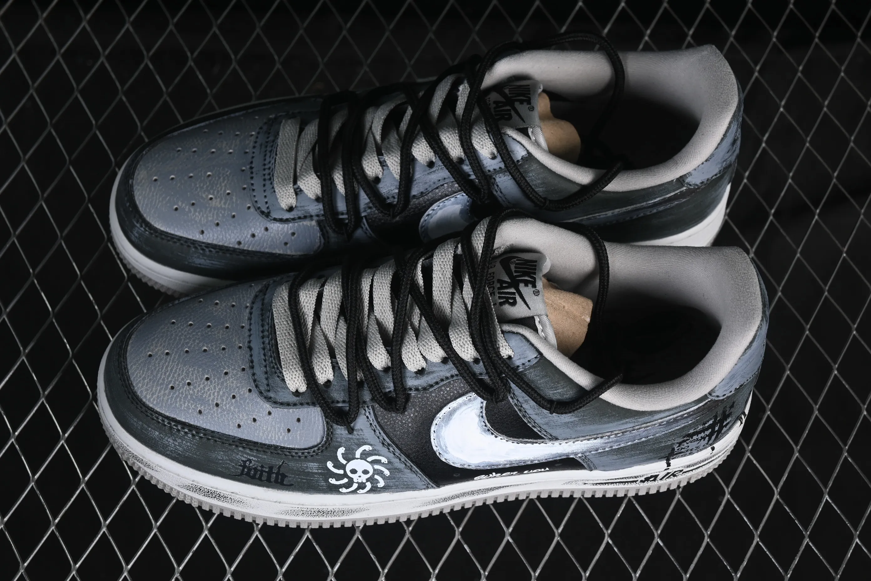 All categories Nk Air Force 1 Air Force series Nk Air Force 1 Low Air Force low-top Nike Air Force 1'07 Low "Ink Stained Skeleton" Hand-painted graffiti Ink-stained skull Air Force 1 low-top casual sneakers CW6871-777